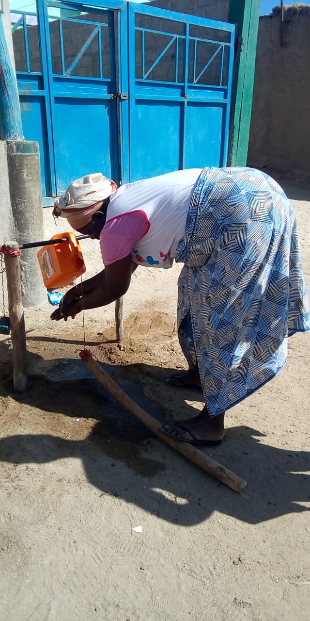 Now Donna Maria Uses A Tippy Tap As It Is More Hygienic and She Can Show Clients How to Wash Their Hands Properly