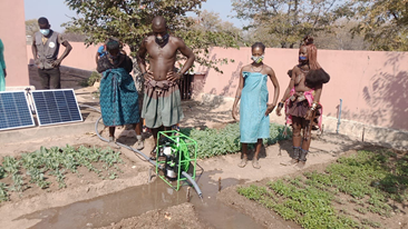 An electric pump helps with irrigation