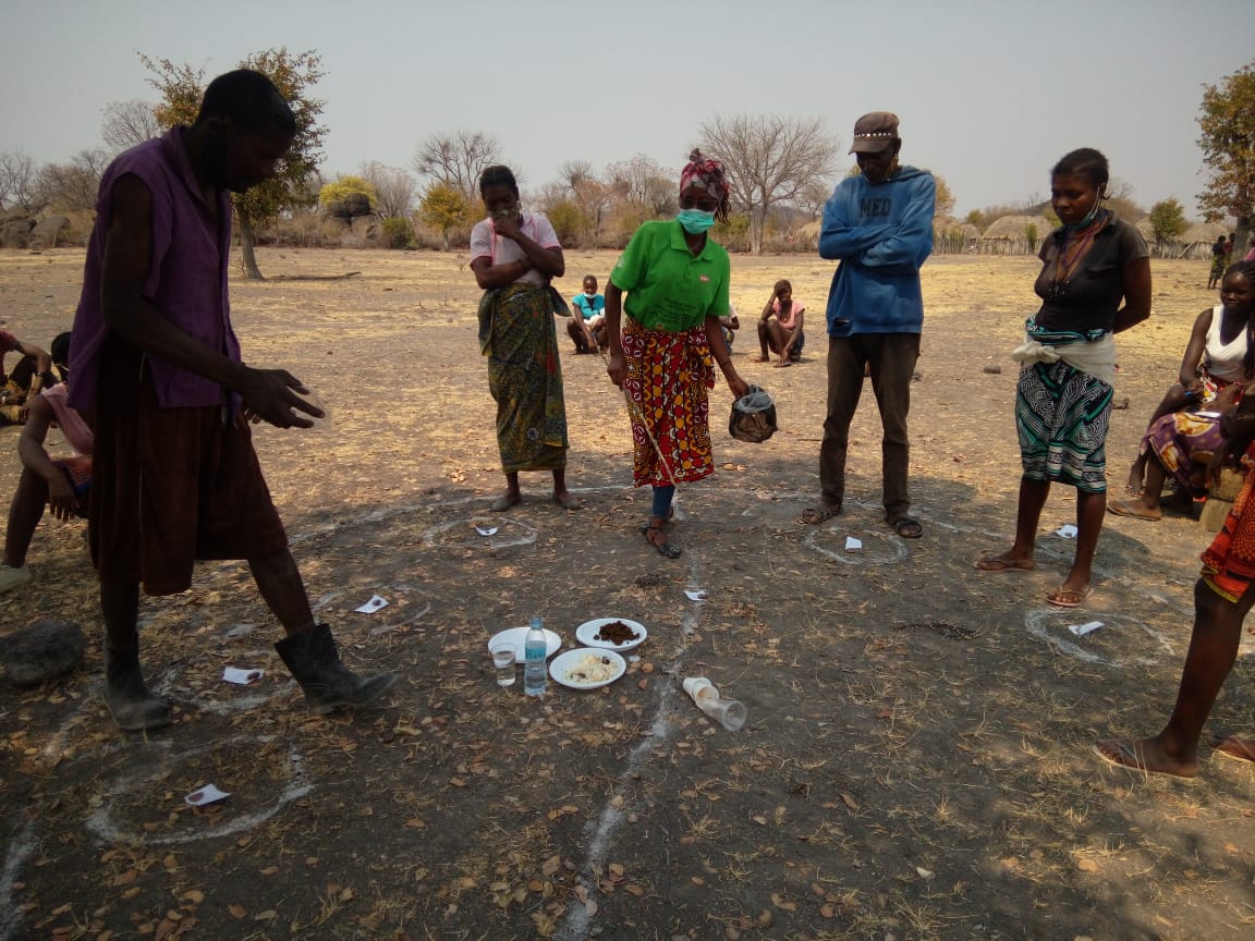 After the initial training session on the dangers of open air defecation, this lady decided to build her own latrine.