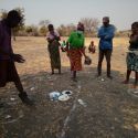 After the initial training session on the dangers of open air defecation, this lady decided to build her own latrine.